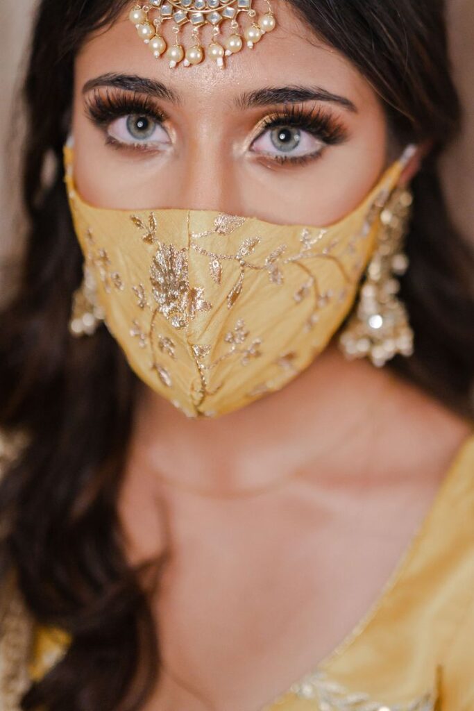 The Gucci “GG” Gold Threaded Silk Mask